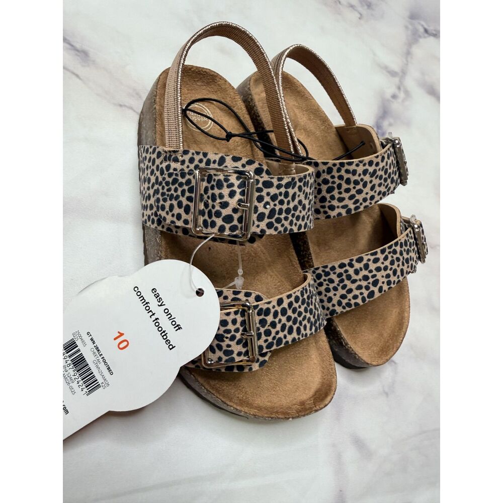 Wonder Nation Cheetah Toddler Girls 2 Buckle Footbed Sandal - Picture 3 of 3
